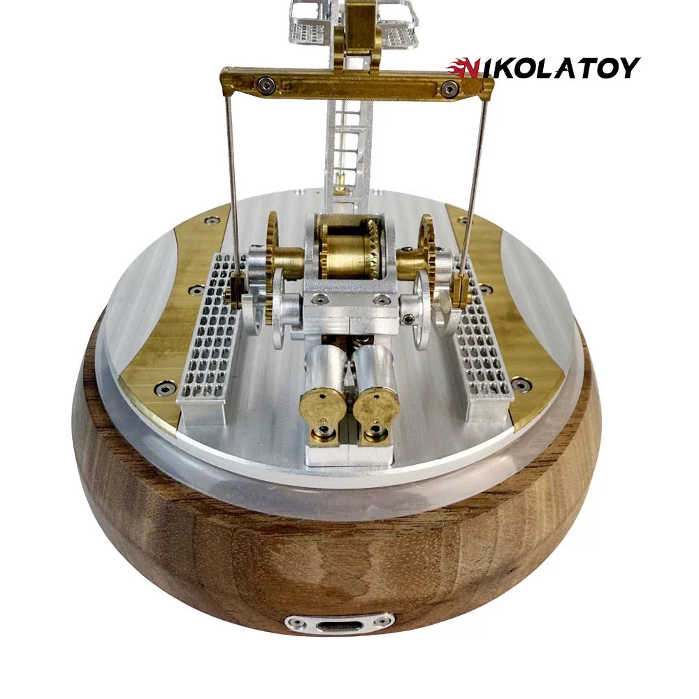 Nikolatoy- Metal Oilfield Electric Rechargeable Oil Pump with Dust Cover and Base