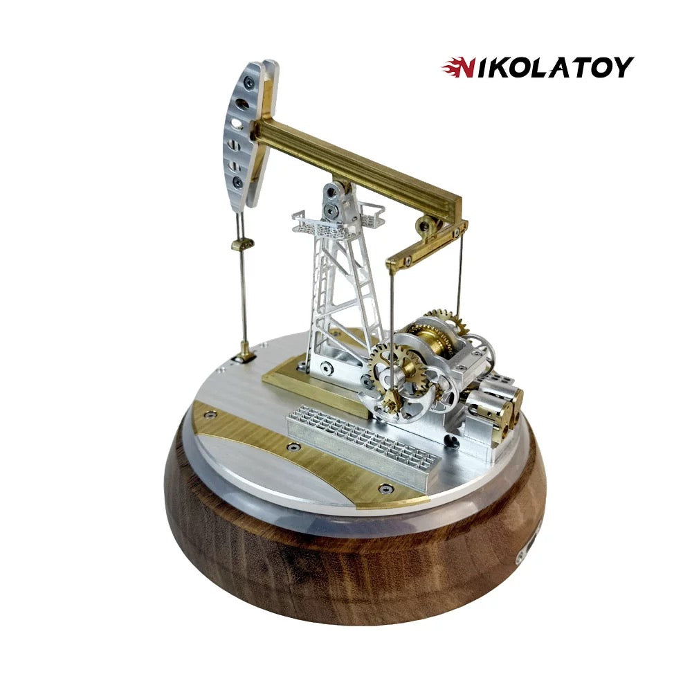 Nikolatoy- Metal Oilfield Electric Rechargeable Oil Pump with Dust Cover and Base