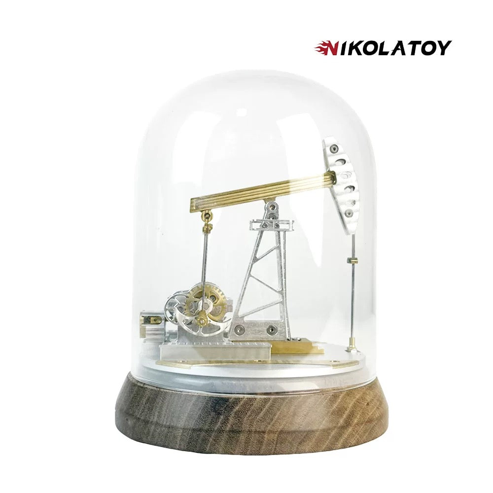 Nikolatoy- Metal Oilfield Electric Rechargeable Oil Pump with Dust Cover and Base